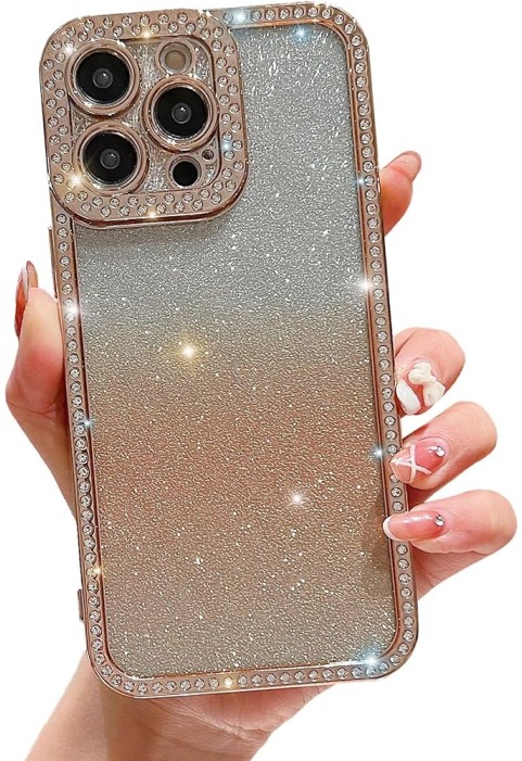 Glitter Case for Phone, Full Camera Lens Protection Sparkle Bling Case -Gold