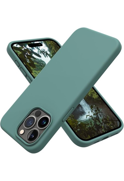  Silicone Shockproof Slim Thin Phone Case for  (6.7 inch), (Pine Green)
