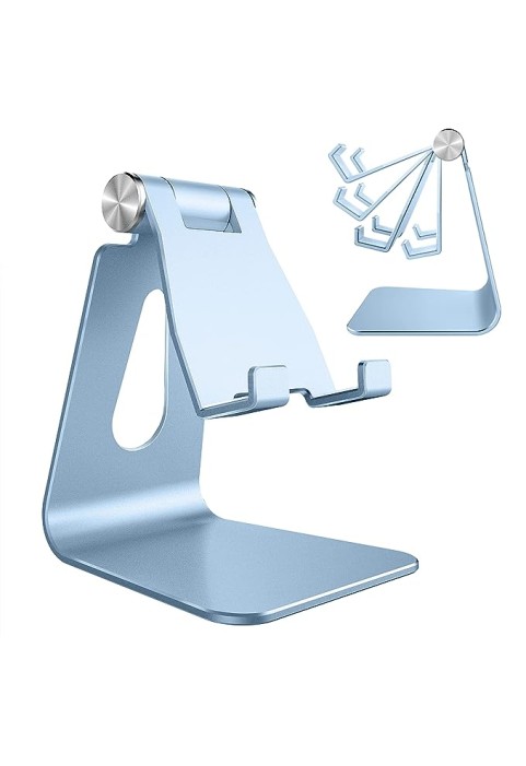Adjustable Phone Stand, Dock, Holder, Aluminum Desktop Stand, Sierra Blue