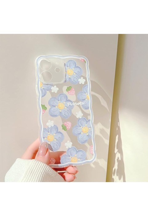 Clear Case with Flower Cute Strawberry Lace Design