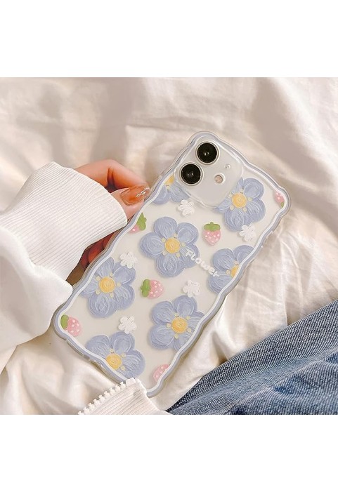 Clear Case with Flower Cute Strawberry Lace Design