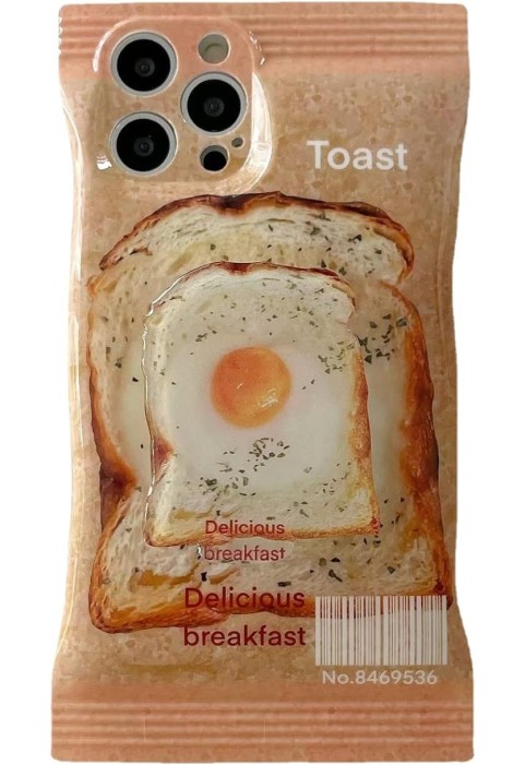 Cute Phone Case, Funny Breakfast Bread Case