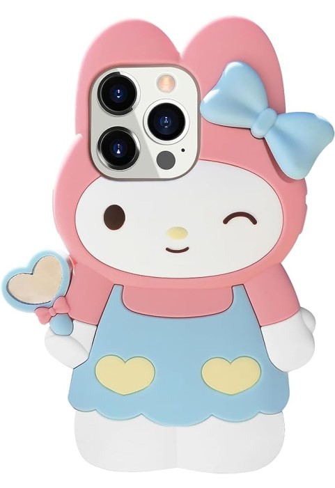 Cute Kawaii Cartoon 3D Soft SiliconePhone Case (Pink/Blue)